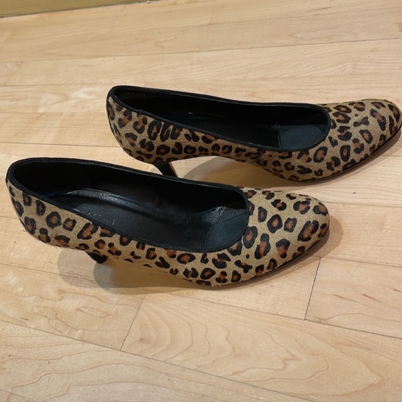 VAN ELI Real fur LEOPARD PRINT PUMPS! size 9 - Picture 2 of 9